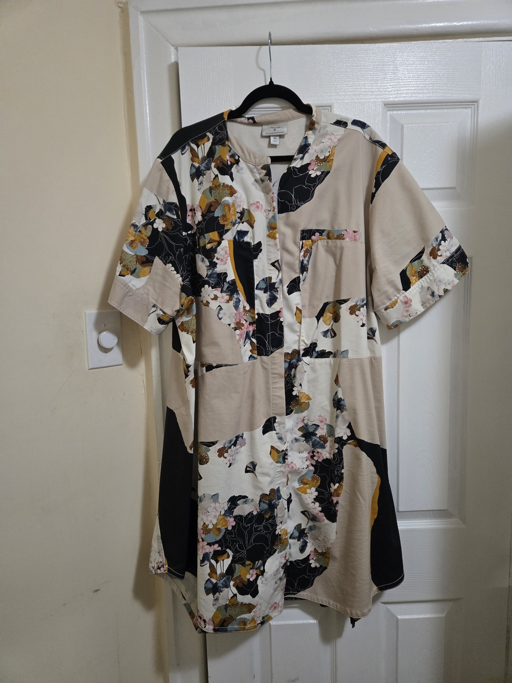 3.1 Phillip Lim Floral Patchwork Midi Dress - Beige, Black, Mustard, Pink 3x